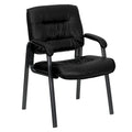 LeatherSoft Executive Lounge Chair with Titanium Gray Frame for Reception Areas