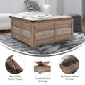 Contemporary Farmhouse Coffee Table Featuring Concealed Storage
