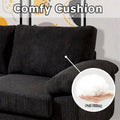 HOOOWOOO Reversible Corduroy Chaise Sofa with Wide Armrests and Ottoman for Living Room
