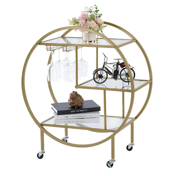 Chic Mobile Bar Cart - Elegant Drink Cabinet for Home & Entertaining