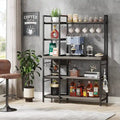 43-Inch Kitchen Bakers Rack with Microwave Stand - 5-Tier Utility Storage Shelf and 10 Hooks for Kitchen and Living Room