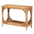 Modern Bohemian Light Honey Rattan Console Table by Bali & Pari - Ramona Collection