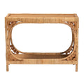 Modern Bohemian Light Honey Rattan Console Table by Bali & Pari - Ramona Collection