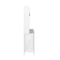 Spacious Kitchen Pantry Storage Cabinet Featuring Glass Doors