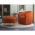 Swivel Accent Chair with Ottoman Set and Upholstered Cushion