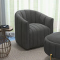 Swivel Accent Chair with Ottoman Set and Upholstered Cushion