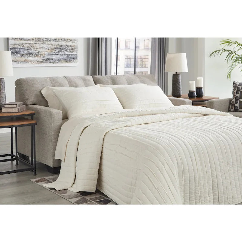 Signature Design by Ashley Mahoney Beige Full Sofa Bed - Dimensions: 75W x 38D x 37H