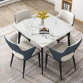 Contemporary Slate Kitchen Dining Table with Sintered Stone Surface and Metal Legs (Table Only) - 31.5 x 31.5 x 30 inches