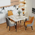 Contemporary Slate Kitchen Dining Table with Sintered Stone Surface and Metal Legs (Table Only) - 31.5 x 31.5 x 30 inches