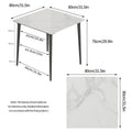 Contemporary Slate Kitchen Dining Table with Sintered Stone Surface and Metal Legs (Table Only) - 31.5 x 31.5 x 30 inches