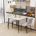 Contemporary Slate Kitchen Dining Table with Sintered Stone Surface and Metal Legs (Table Only) - 31.5 x 31.5 x 30 inches
