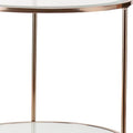 HomeRoots 26-Inch Gold Glass and Iron Round End Table with Shelf - Dimensions: 24.25 x 24.25 x 26.25 Inches