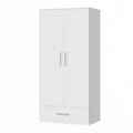 Black and White Wardrobe Armoire Closet with Drawer - 31.5W x 66.9H