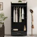 Black and White Wardrobe Armoire Closet with Drawer - 31.5W x 66.9H