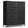 8-Drawer Tall Fabric Dresser for Bedroom - Stylish Closet Organizer Tower with Wooden Top and Metal Frame