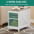 Moasis Charging End Table with Storage - Side Table Featuring 2 Power Outlets & 2 USB Ports for Living Room