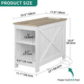 Moasis Charging End Table with Storage - Side Table Featuring 2 Power Outlets & 2 USB Ports for Living Room