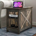 Moasis Charging End Table with Storage - Side Table Featuring 2 Power Outlets & 2 USB Ports for Living Room