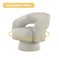 Modern Upholstered Armchair with 360-Degree Swivel Design