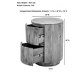 Kingston 18-Inch Round Nightstand with 2 Drawers by Carolina Living