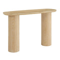 Edo Modern Oak-Finished Sofa Table with Durable Column Base by iNSPIRE Q