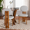 Kacela Contemporary Japandi Boucle Upholstered Wood Dining Chair Set - 2 Pieces