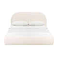 Bara King Bed in Cream Textured Velvet