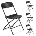 Set of 4 Portable Stackable Plastic Folding Chairs with Steel Frame for Indoor and Outdoor Events