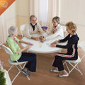 Set of 4 Portable Stackable Plastic Folding Chairs with Steel Frame for Indoor and Outdoor Events