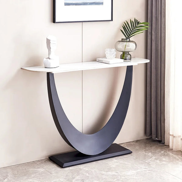 Contemporary Console Table with Elegant Design, Metal Frame, and Adjustable Foot Pads for Entryway