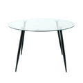 Contemporary Minimalist Glass Table with Premium Tempered Glass and Metal Frame