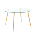 Contemporary Minimalist Glass Table with Premium Tempered Glass and Metal Frame