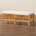Bali & Pari Materra Contemporary Bohemian Natural Brown Rattan Bench