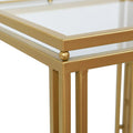 Set of 2 Antique Gold Nested Square Side Tables