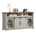 Moasis Farmhouse Industrial Sideboard Buffet Cabinet with Doors and Shelving