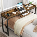 Mobile Height Adjustable Overbed Table with Wheels, Featuring Outlets and USB Ports for Laptops