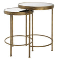 David Frisch Set of 2 Iron and Glass Nesting Tables by Porch & Den