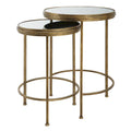 David Frisch Set of 2 Iron and Glass Nesting Tables by Porch & Den