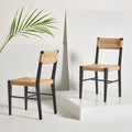 SAFAVIEH Couture Shazia Rattan Dining Chair Set (2 Pieces) - Dimensions: 16.3" W x 21.3" L x 34" H
