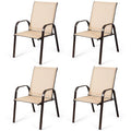 Costway Set of 4 Patio Chairs with Armrests for Garden and Deck - View Details