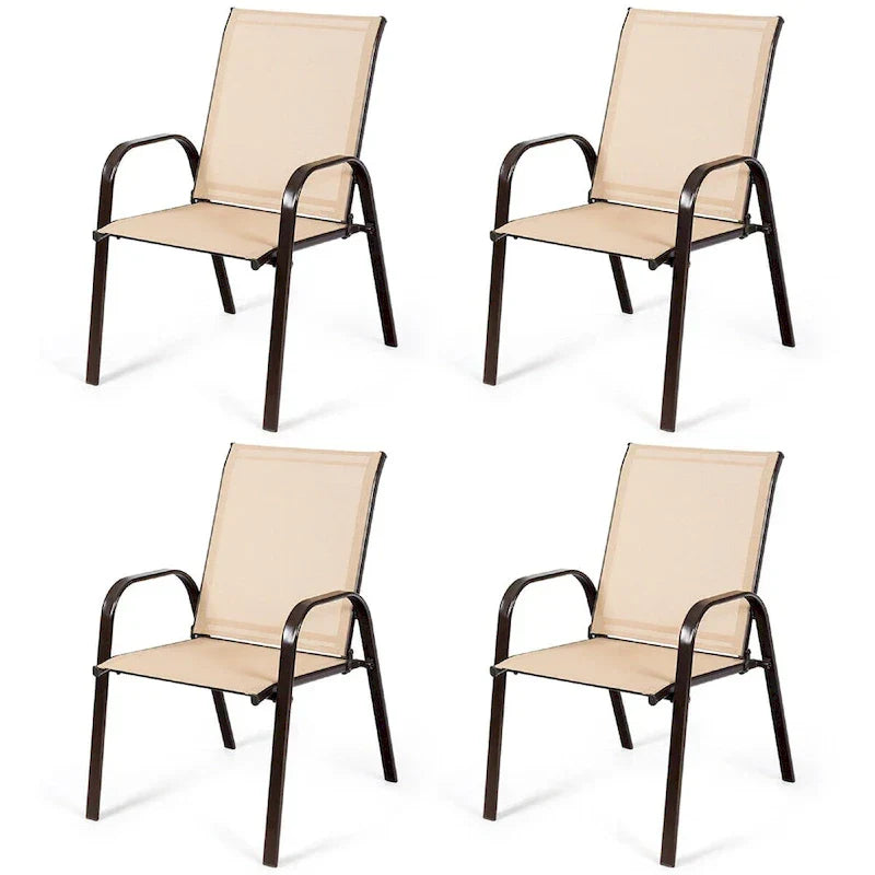 Costway Set of 4 Patio Chairs with Armrests for Garden and Deck - View Details