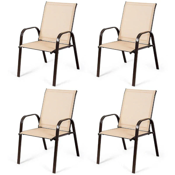Costway Set of 4 Patio Chairs with Armrests for Garden and Deck - View Details