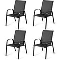 Costway Set of 4 Patio Chairs with Armrests for Garden and Deck - View Details