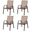 Costway Set of 4 Patio Chairs with Armrests for Garden and Deck - View Details