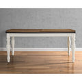 Roundhill Furniture Belleza French Country Dining Table in Antique White and Weathered Oak