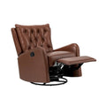 Jordano Mid-Century Leather Recliner with Metal Base by HULALA HOME