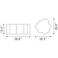 Coffee Table - Dimensions: 36.6" W x 36.2" D x 15.4" H