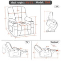 MCombo Compact Power Lift Recliner Chair with Massage and Heat for Seniors, Faux Leather Model 7569