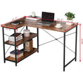 JJS L-Shaped Corner Desk for Home Office with Integrated Bookcase