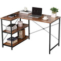 JJS L-Shaped Corner Desk for Home Office with Integrated Bookcase